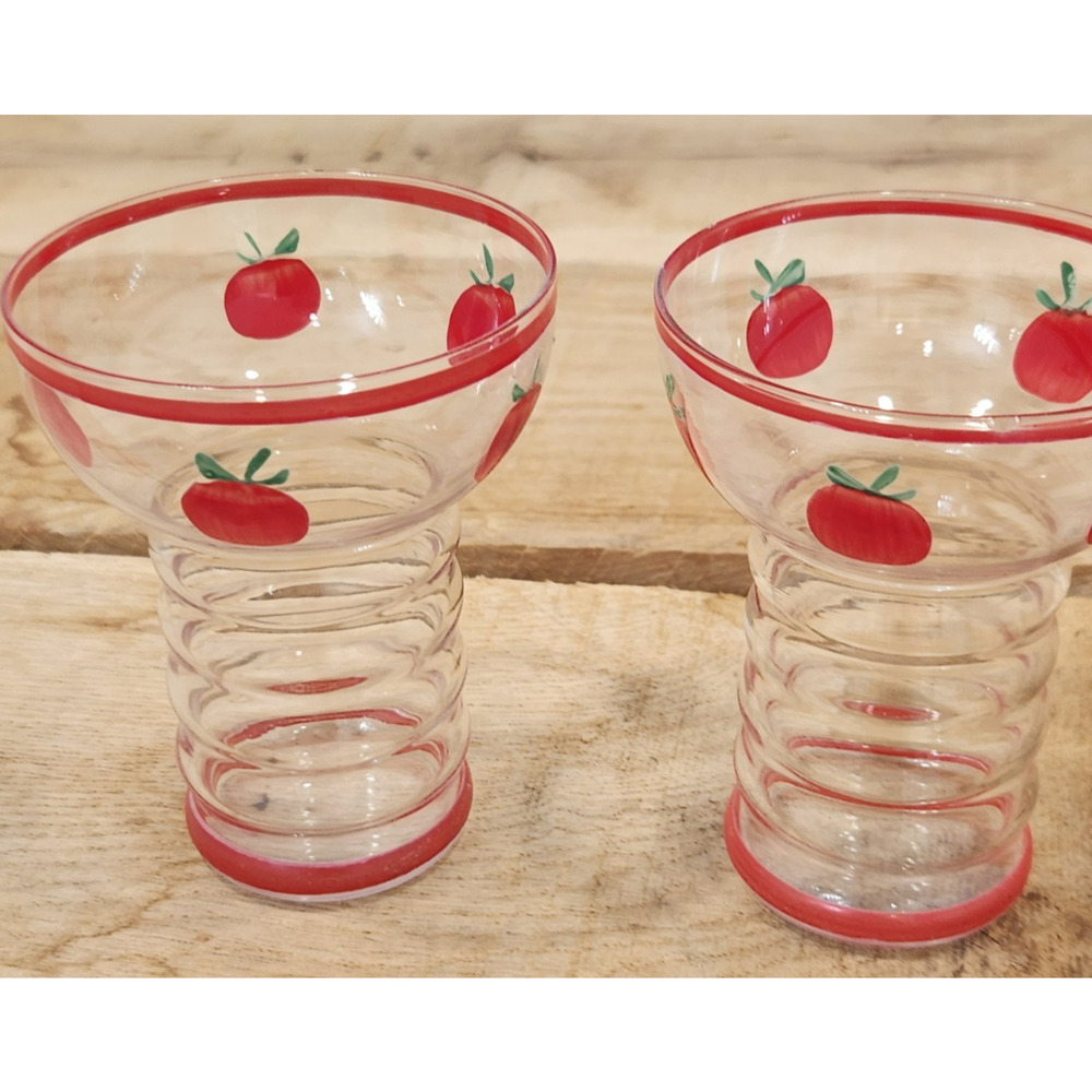 Vintage Dunbar Aramis Ring Tomato Juice Glass Set of 2 Approx 4 inches tall - Picture 4 of 16